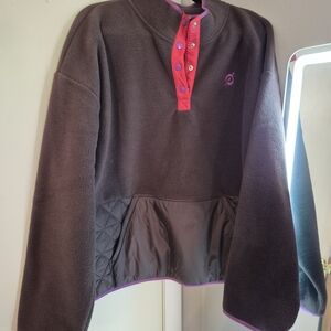 NWOT - Peloton Brown and Pink Fleece Pullover